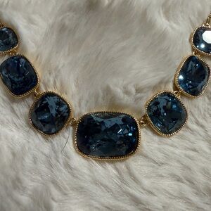 Touchstone Crystal Midnight Blue and Gold Necklace
